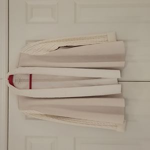 NeimanMarcus Faux suede/sherpa ivory sweater jacket Sz. M